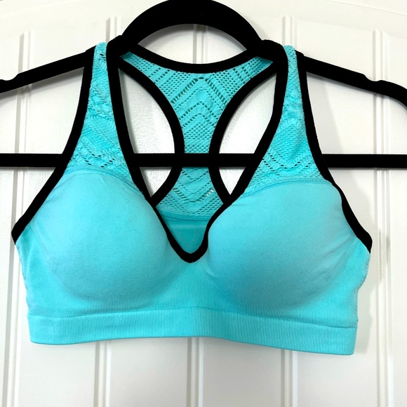 PINK Victoria's Secret Other - Victoria’s Secret PINK Push-up Sports Bra - Blue with black trim - size M